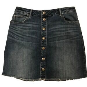 Abercrombie & Fitch Mini Frayed Hem Snaps Skirt  Size 29